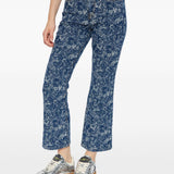 Jeans in denim floreali in blu Ganni - donna 