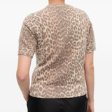 T-shirt in maglia animalier con logo Ganni - donna 