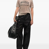 T-shirt in maglia animalier con logo Ganni - donna 
