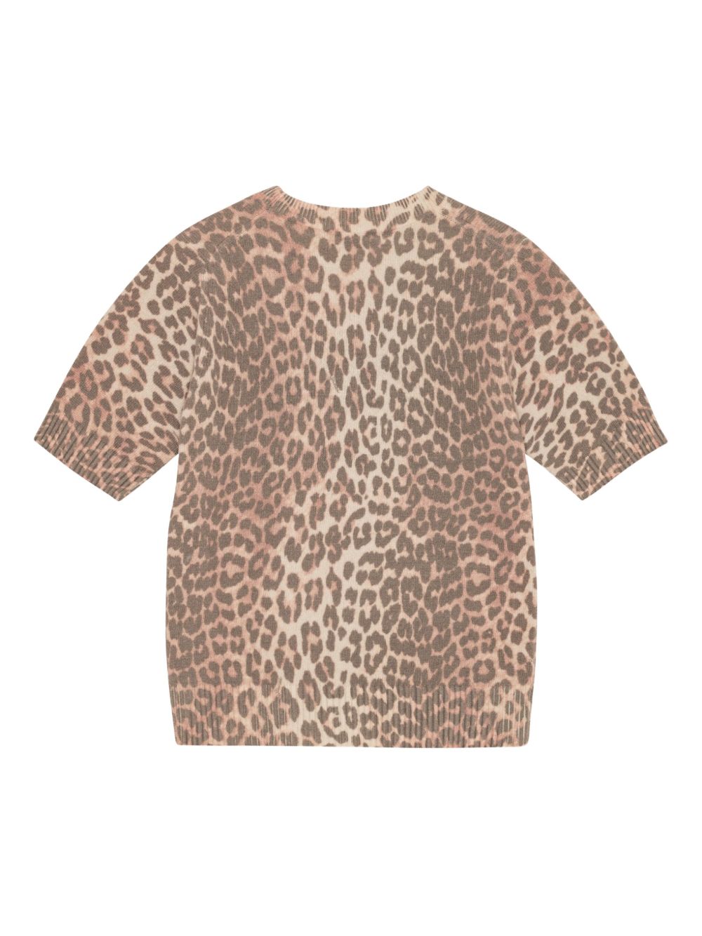 T-shirt in maglia animalier con logo Ganni - donna 