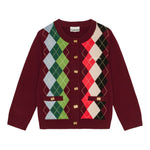 Cardigan a rombi in bordeaux Ganni - donna 