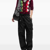 Cardigan a rombi in bordeaux Ganni - donna 