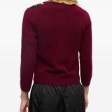 Cardigan a rombi in bordeaux Ganni - donna 