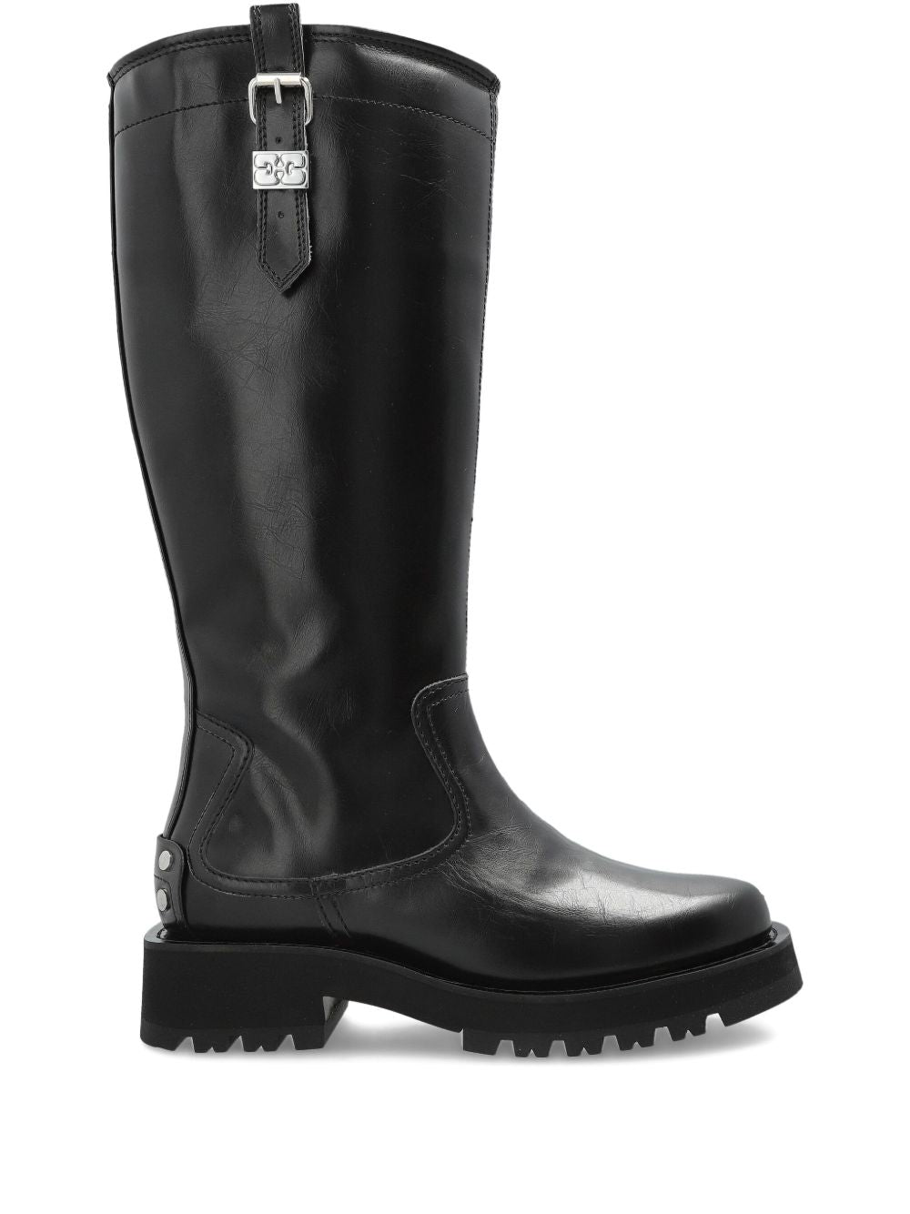 Stivali con fibbia in nero Ganni - donna 
