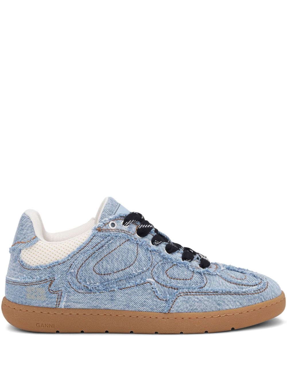 Sneakers con design a inserti in blu 
