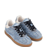 Sneakers con design a inserti in blu 