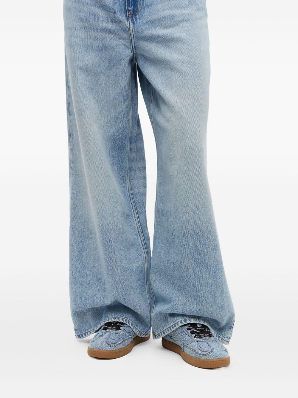 Sneakers con design a inserti in blu 