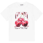 T-shirt con stampa grafica in bianco Ganni - donna 