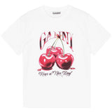 T-shirt con stampa grafica in bianco Ganni - donna 