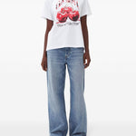 T-shirt con stampa grafica in bianco Ganni - donna 