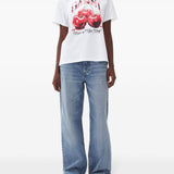 T-shirt con stampa grafica in bianco Ganni - donna 