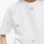 T-shirt con decorazioni di strass in bianco Ganni - donna 