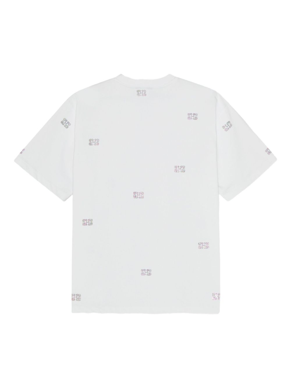 T-shirt con decorazioni di strass in bianco Ganni - donna 