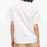T-shirt con decorazioni di strass in bianco Ganni - donna 