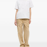 T-shirt con decorazioni di strass in bianco Ganni - donna 