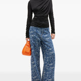 Top con ruches in nero Ganni - donna 