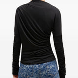 Top con ruches in nero Ganni - donna 