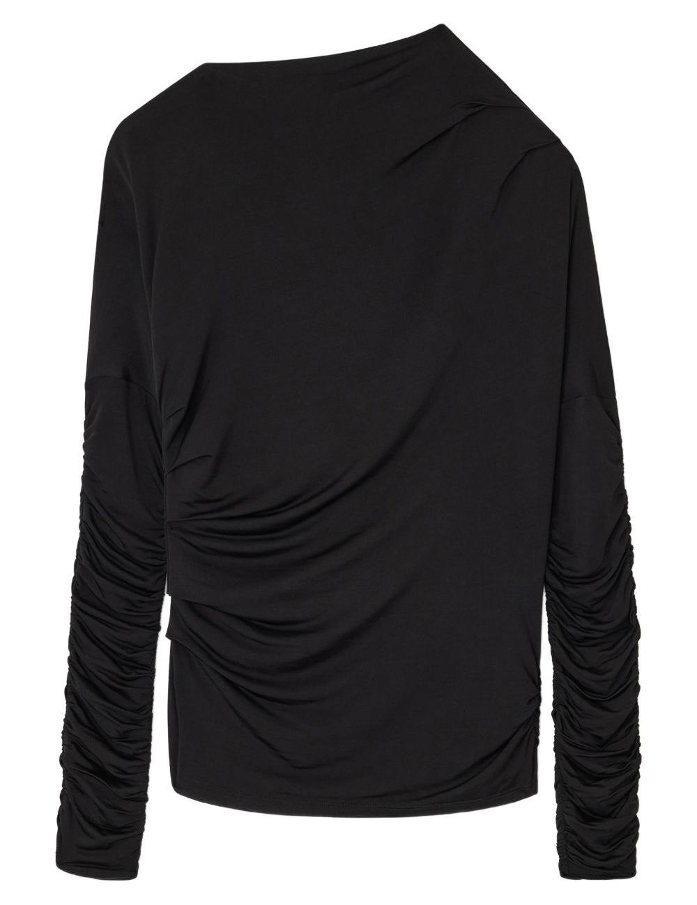 Top con ruches in nero Ganni - donna 