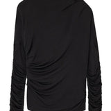 Top con ruches in nero Ganni - donna 