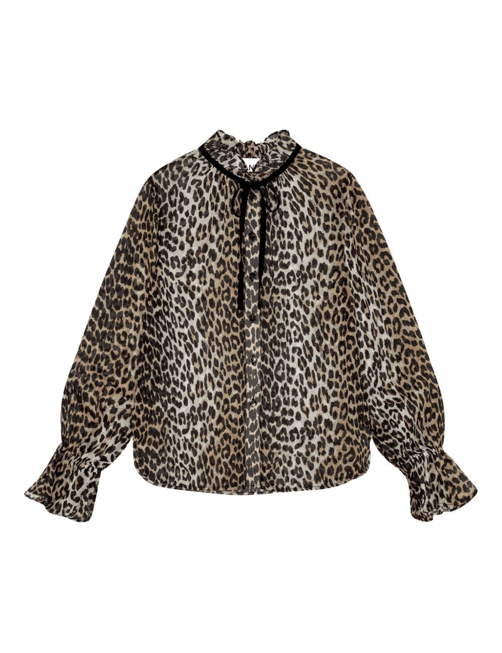 Camicia stampa animalier in marrone Ganni - donna 