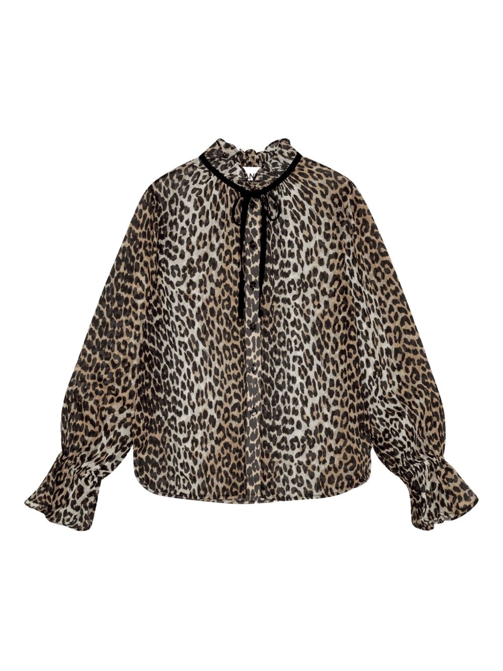 Camicia stampa animalier in marrone Ganni - donna 