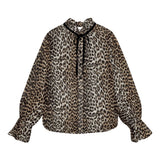 Camicia stampa animalier in marrone Ganni - donna 