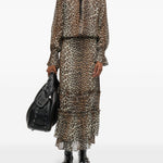 Camicia stampa animalier in marrone Ganni - donna 