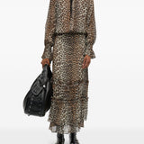 Camicia stampa animalier in marrone Ganni - donna 