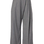 Pantaloni gessati con pieghe in grigio Ganni - donna 