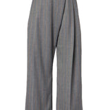 Pantaloni gessati con pieghe in grigio Ganni - donna 