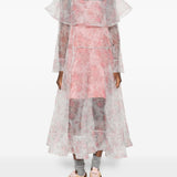 Abito trasparente con design floreale in rosa Ganni - donna 