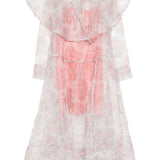 Abito trasparente con design floreale in rosa Ganni - donna 