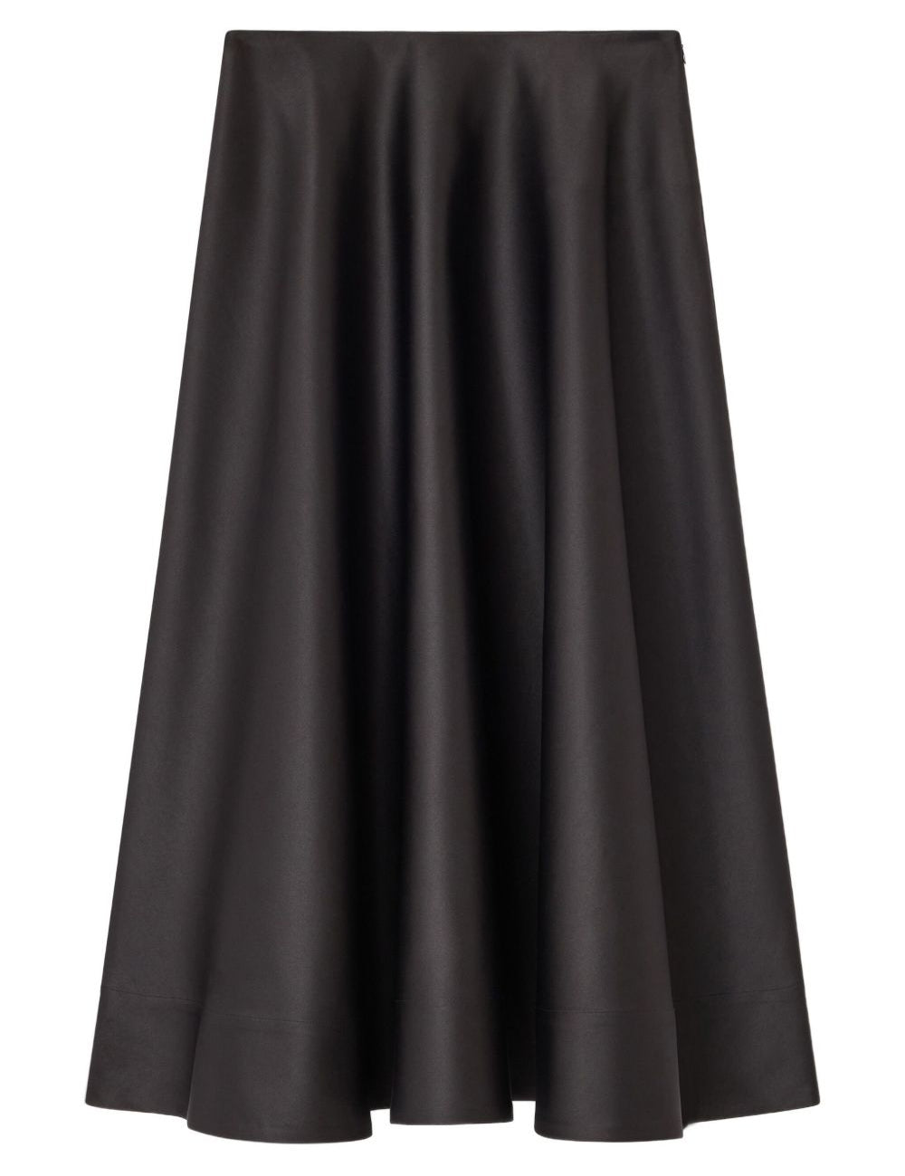 Gonna lunga satinata in nero Ganni - donna 