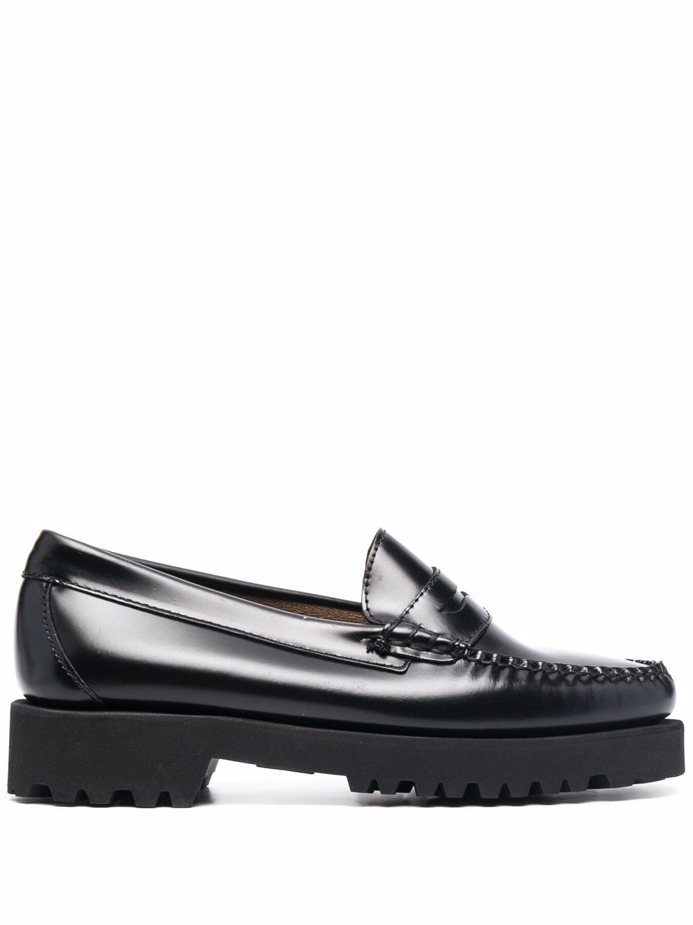 Mocassini con effetto lucido in nero Gh bass - donna 
