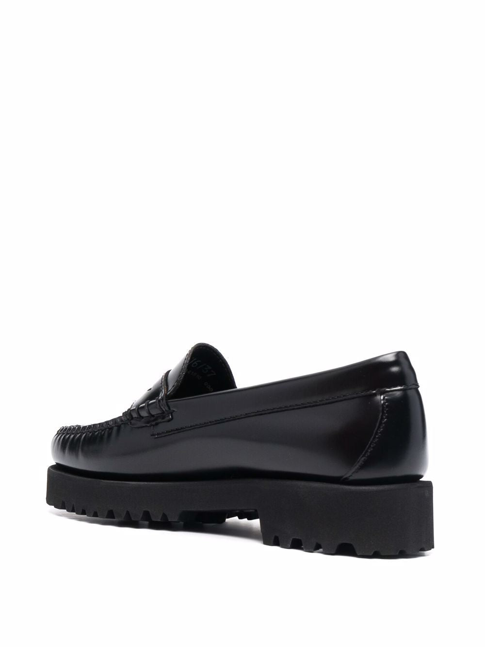 Mocassini con effetto lucido in nero Gh bass - donna 