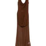 Abito con drappeggio in marrone Giuseppe Di Morabito - donna 