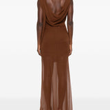 Abito con drappeggio in marrone Giuseppe Di Morabito - donna 