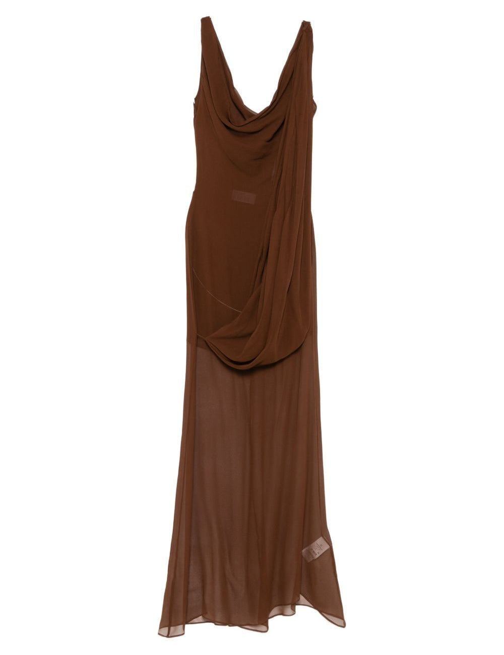 Abito con drappeggio in marrone Giuseppe Di Morabito - donna 