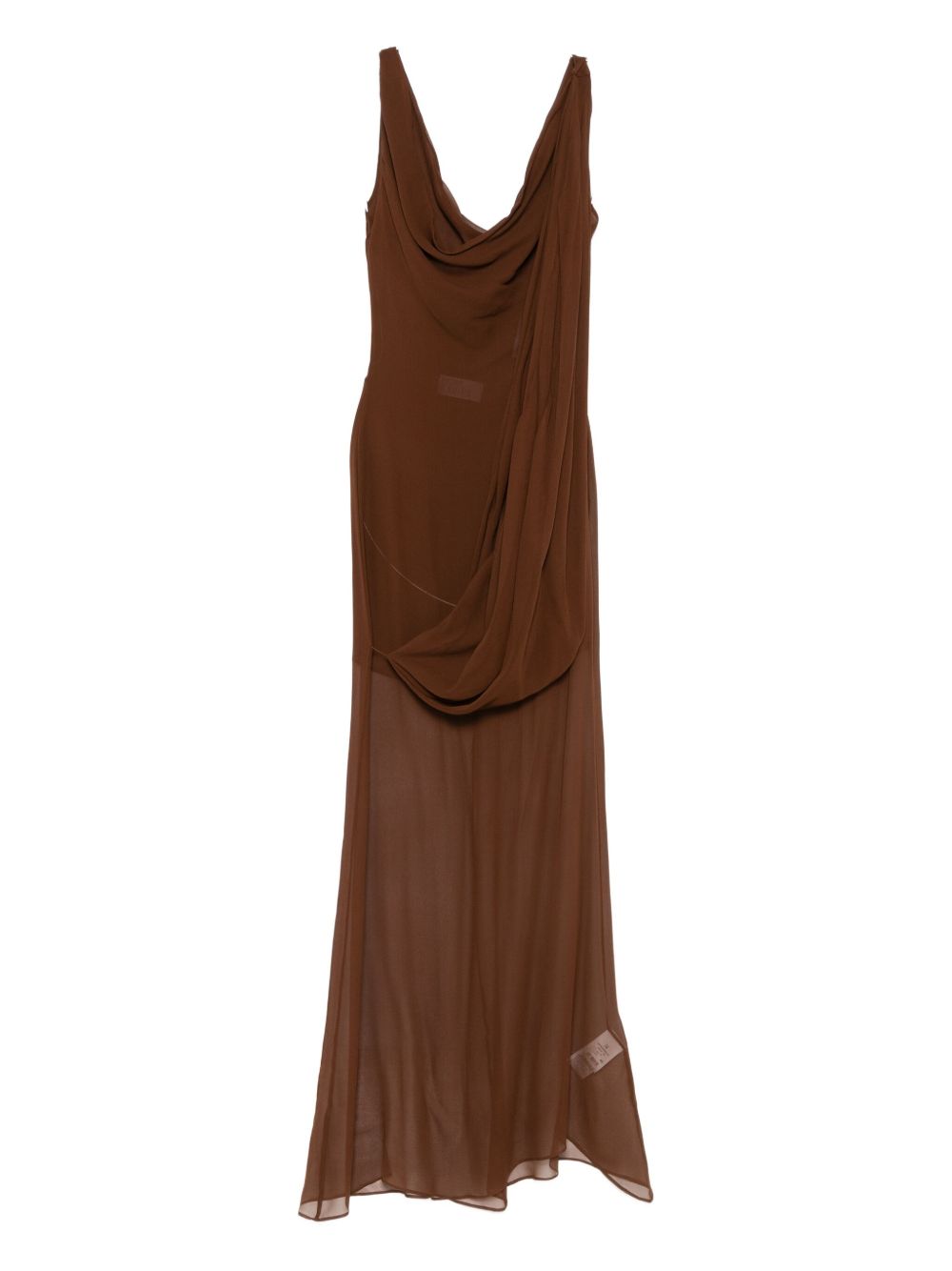 Abito con drappeggio in marrone Giuseppe Di Morabito - donna 