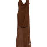 Abito con drappeggio in marrone Giuseppe Di Morabito - donna 