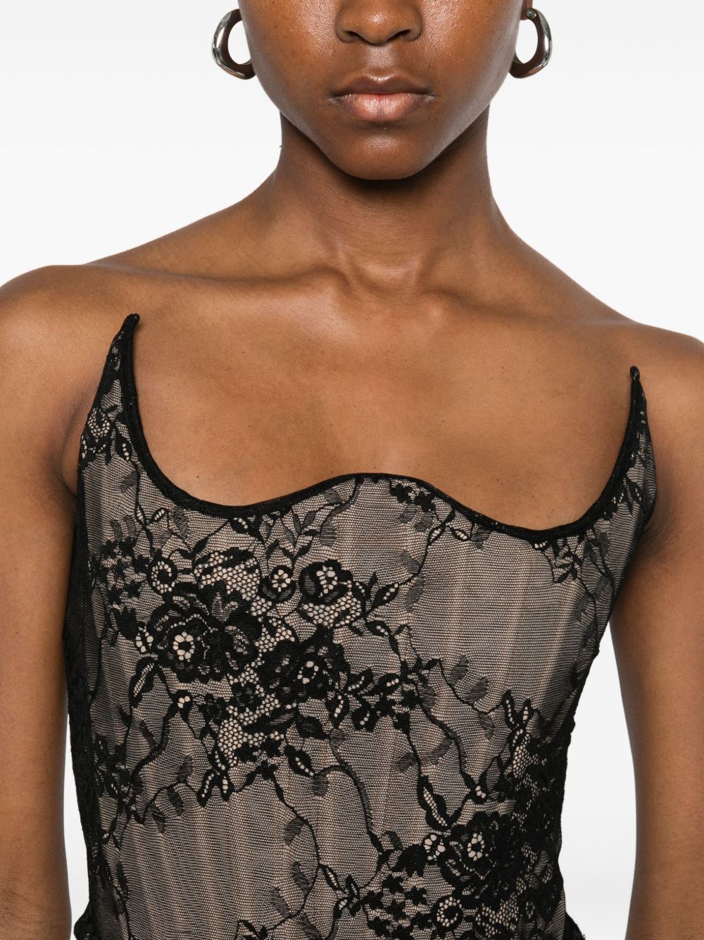 Abito in pizzo asimmetrico in nero Giuseppe di morabito - donna 