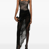 Abito in pizzo asimmetrico in nero Giuseppe di morabito - donna 