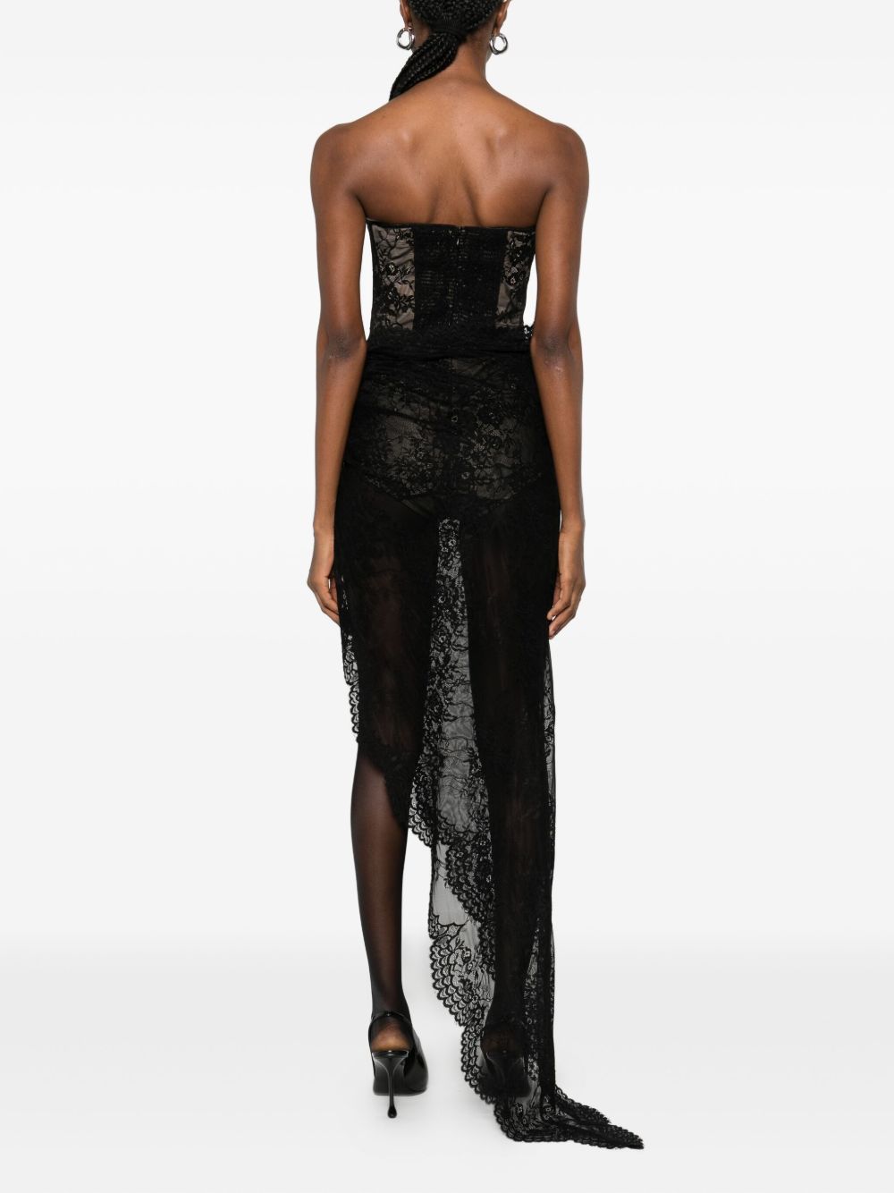 Abito in pizzo asimmetrico in nero Giuseppe di morabito - donna 