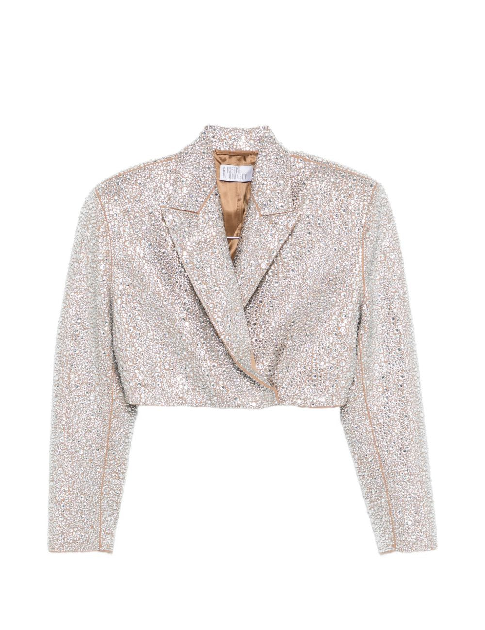 Giacca cropped con cristalli in beige Giuseppe di morabito - donna 