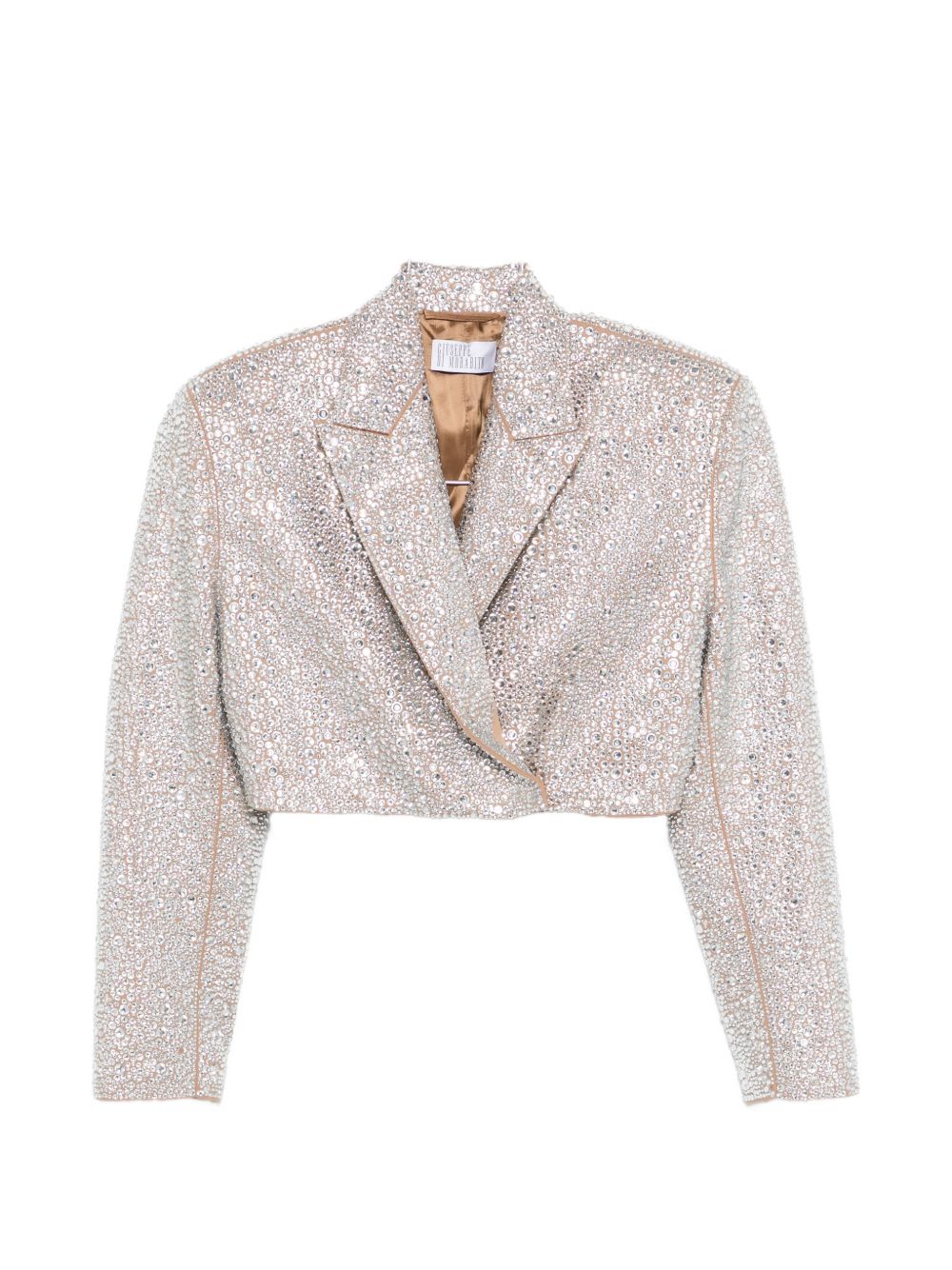 Giacca cropped con cristalli in beige Giuseppe di morabito - donna 
