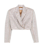 Giacca cropped con cristalli in beige Giuseppe di morabito - donna 