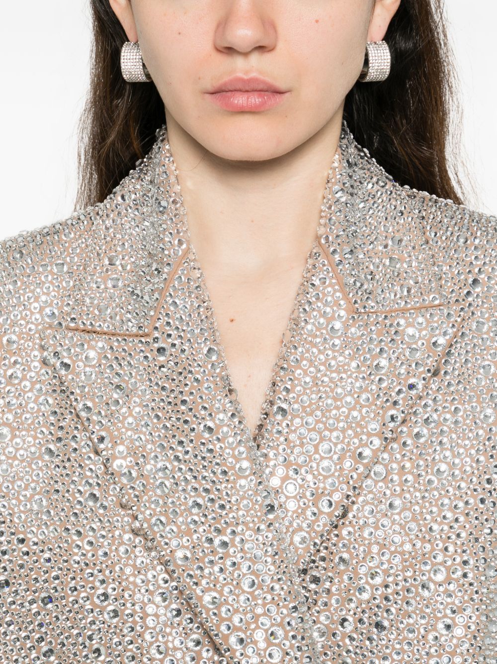 Giacca cropped con cristalli in beige Giuseppe di morabito - donna 