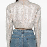 Giacca cropped con cristalli in beige Giuseppe di morabito - donna 