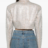 Giacca cropped con cristalli in beige Giuseppe di morabito - donna 