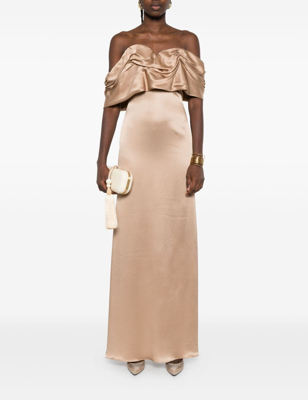 Abito con drappeggio in beige Giuseppe Di Morabito - donna 